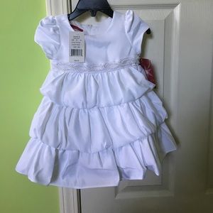 White dress 18 m christening wedding flower girl